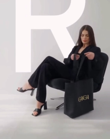Шоппер черный с логотипом GIGI